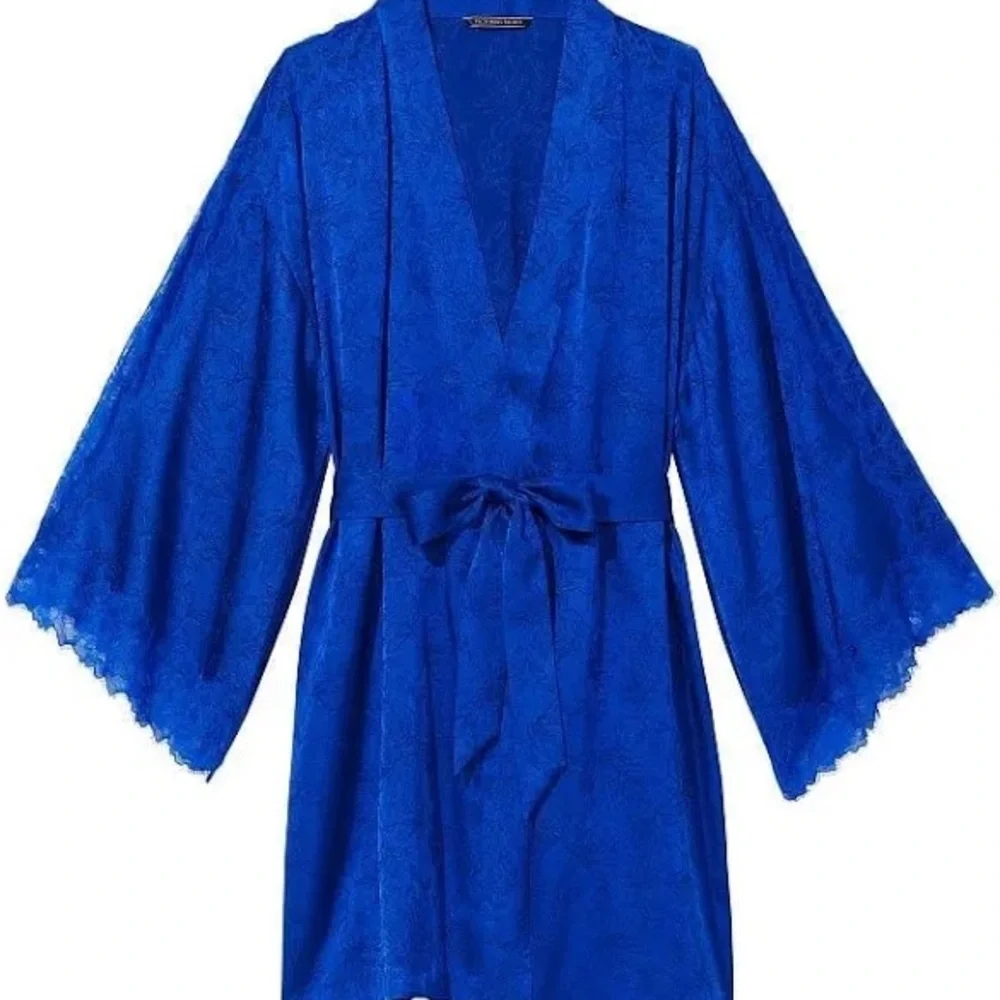 Victoria's Secret Royal Blue Lace Robe - Picture 2 of 5